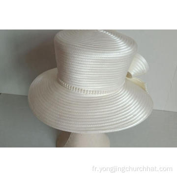 Chapeaux de robe d&#39;église à ruban de satin pour femmes à bord large